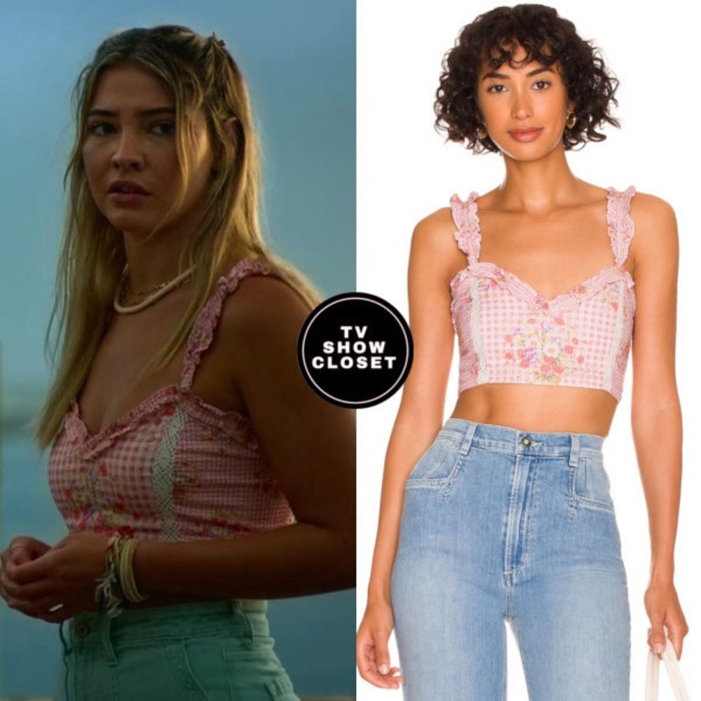 On hold Loveshackfancy Mireya bralette in berry picnic